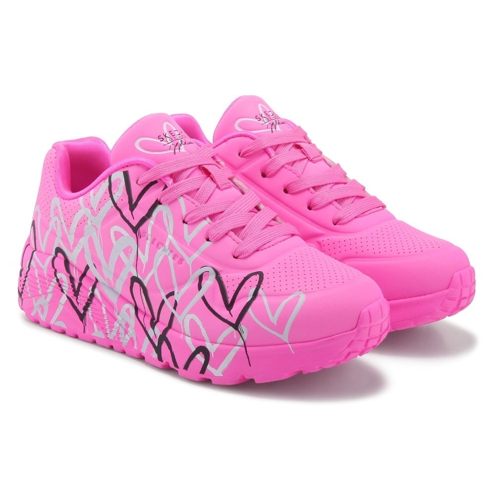 💕💕Sketcher-Kids Pink Heart Sneakers-(Size 4)💕💕